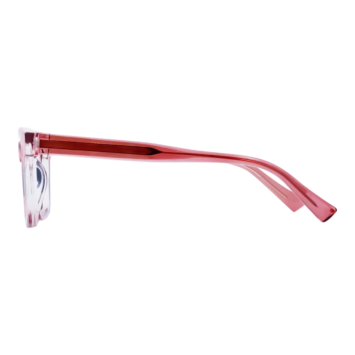 Rectangle Transparent Pink Eyeglasses