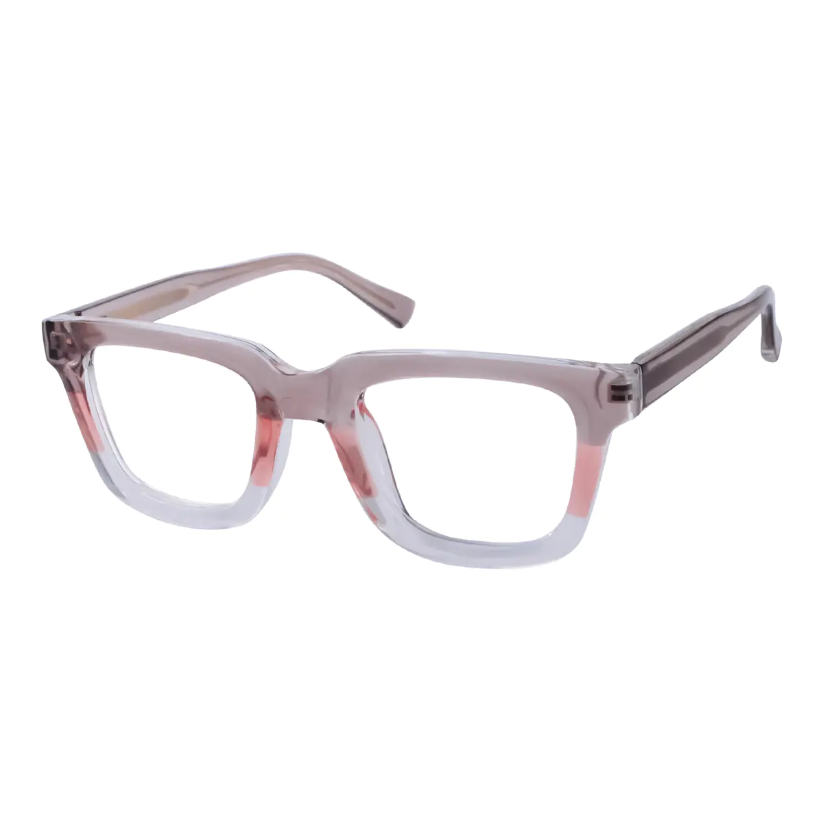 Rectangle Brown/Clear Eyeglasses