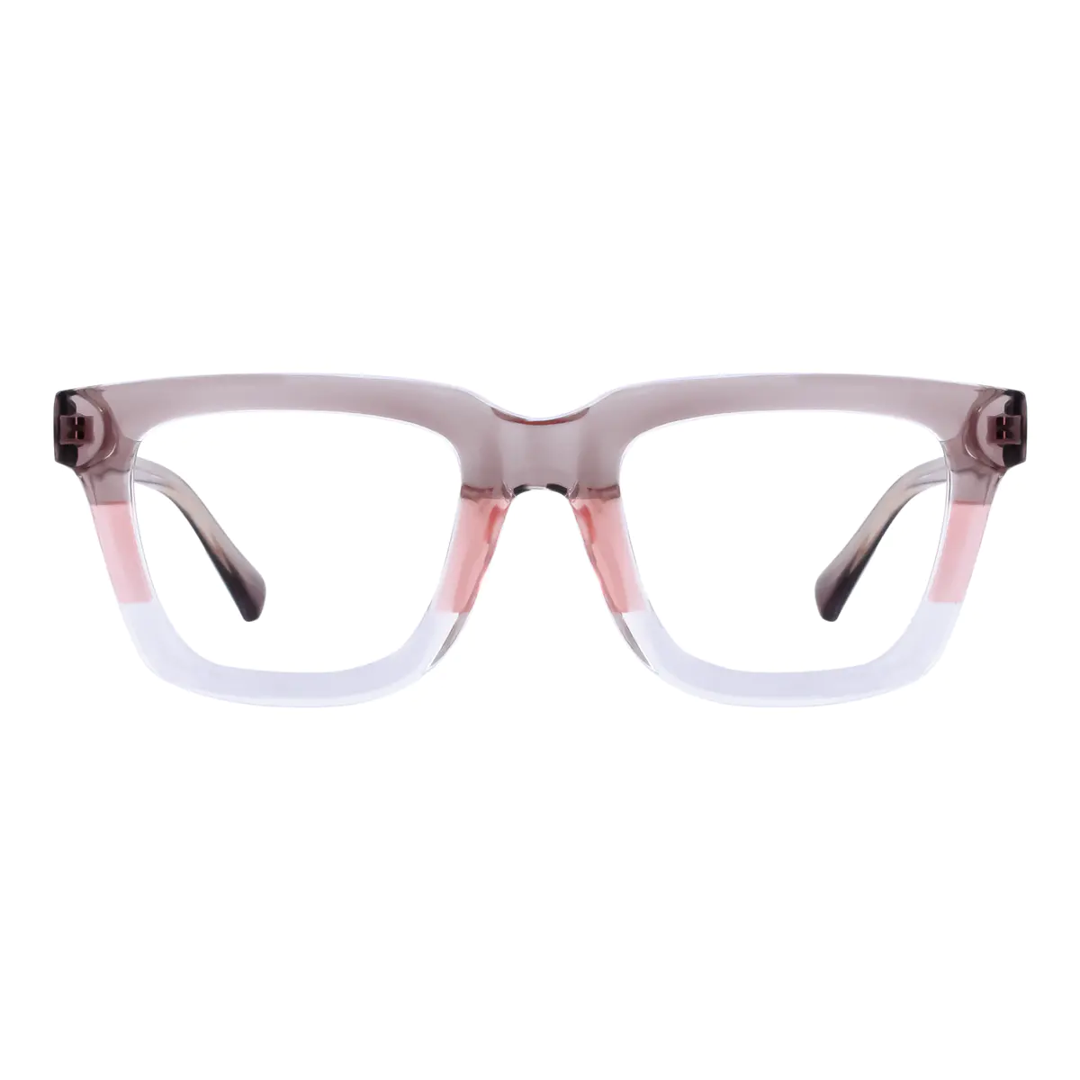 Rectangle Brown/Clear Eyeglasses