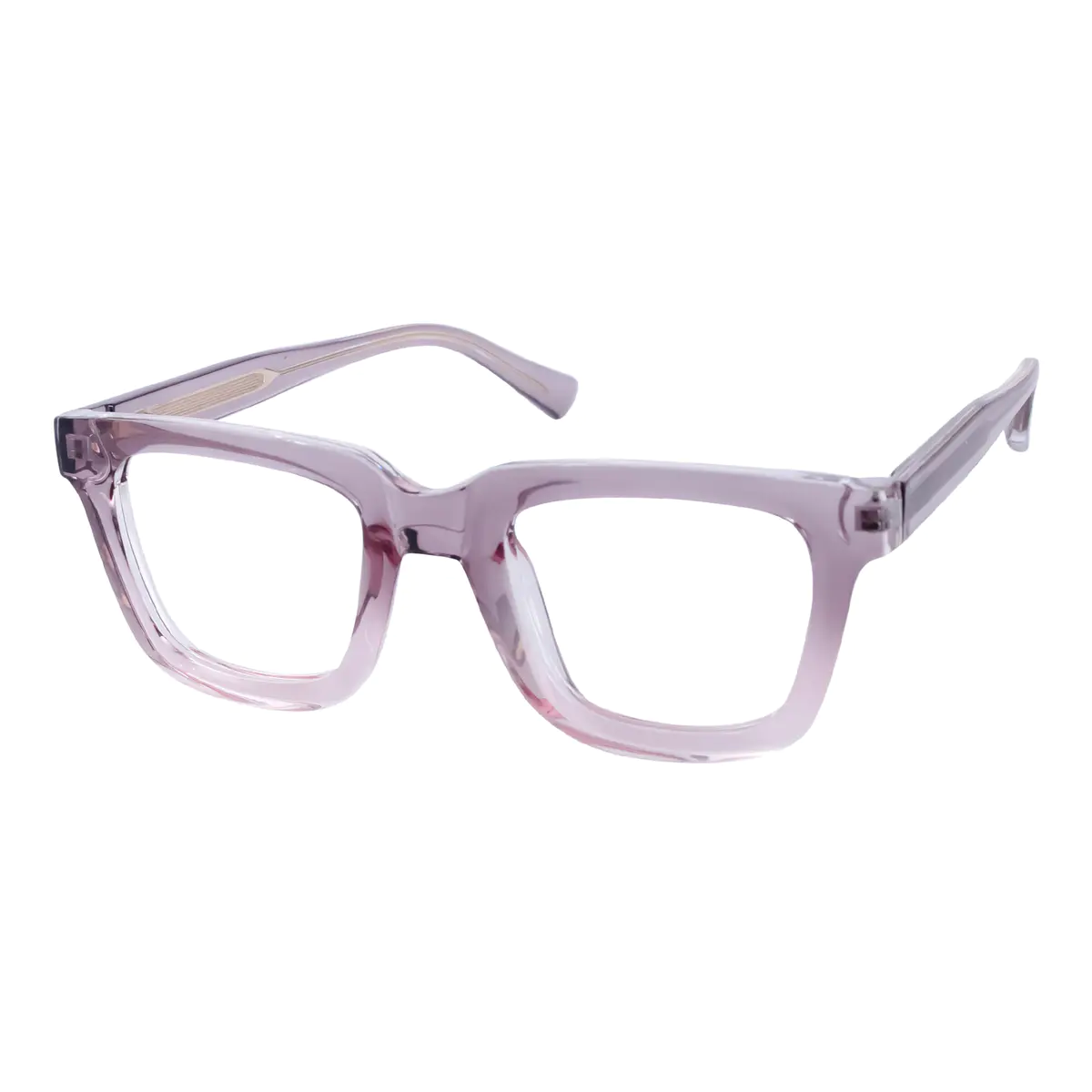 Rectangle Transparent Purple Eyeglasses
