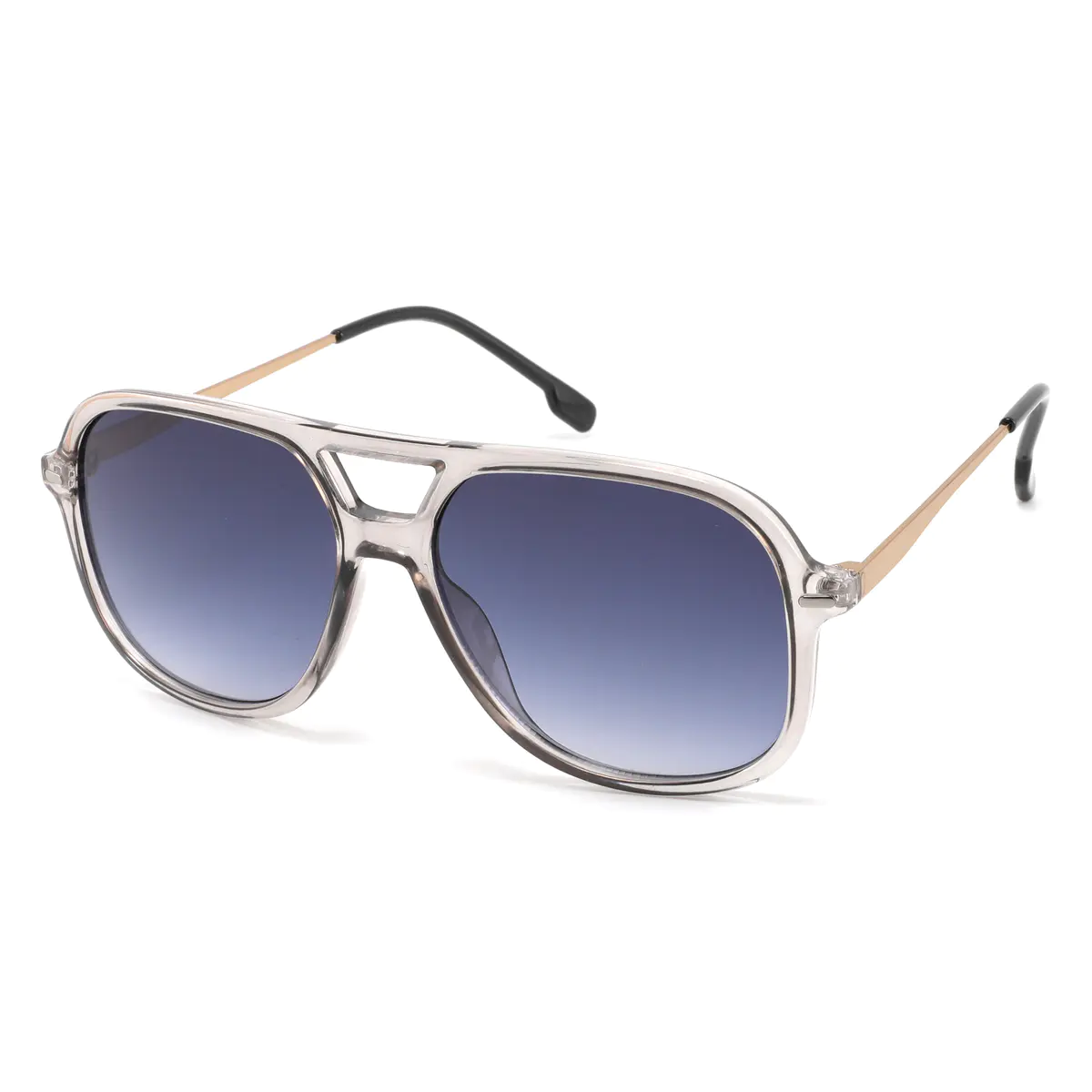 Aviator Transparent Gray Sunglasses