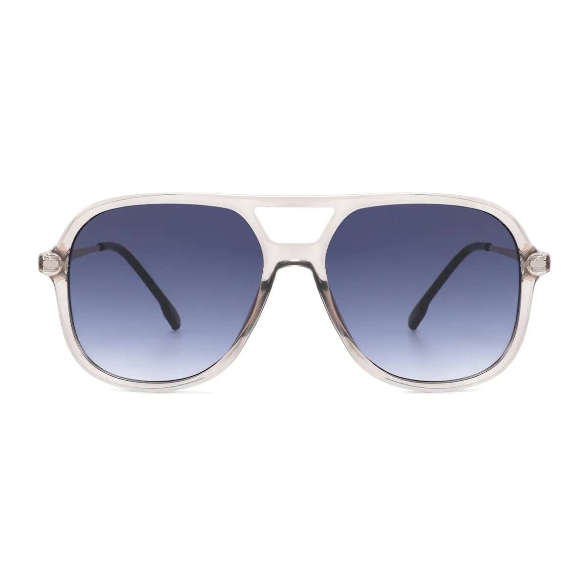 Aviator Transparent Gray Sunglasses