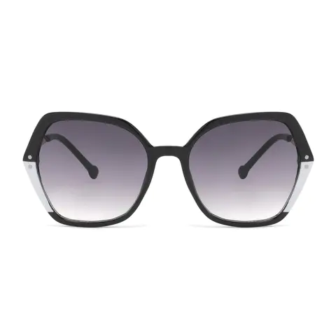 Geometric Black/White Sunglasses