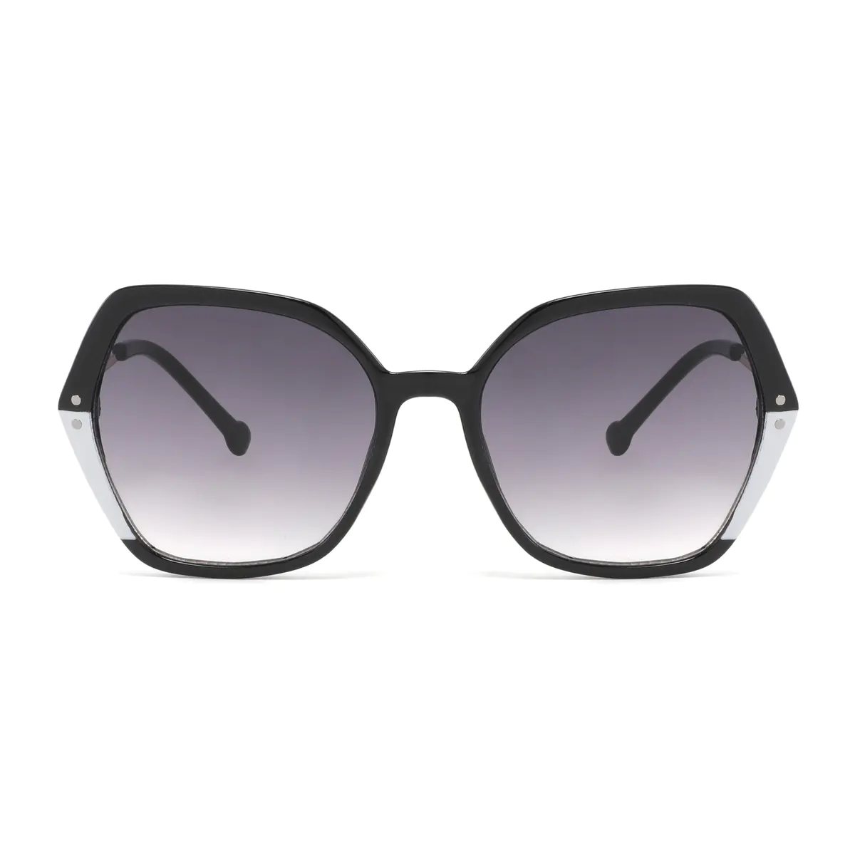 Geometric Black/White Sunglasses