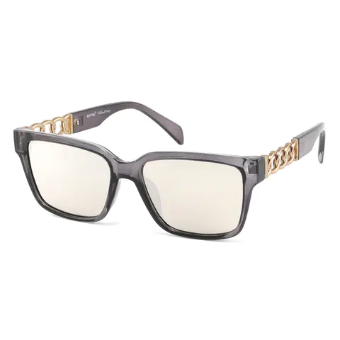 Square Transparent Gray Sunglasses