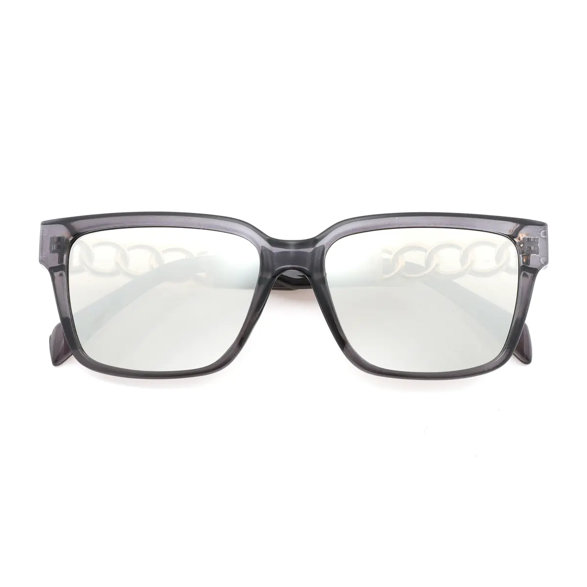 Square Transparent Gray Sunglasses