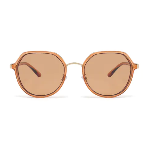 Geometric Light Brown Sunglasses