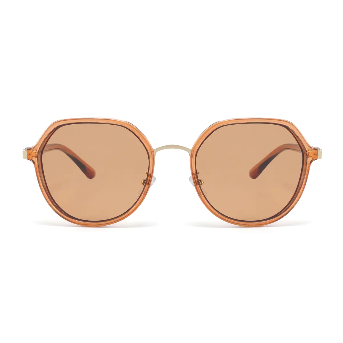 Geometric Light Brown Sunglasses