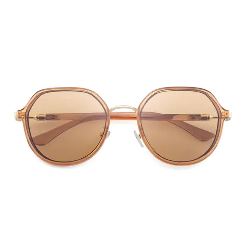Geometric Light Brown Sunglasses