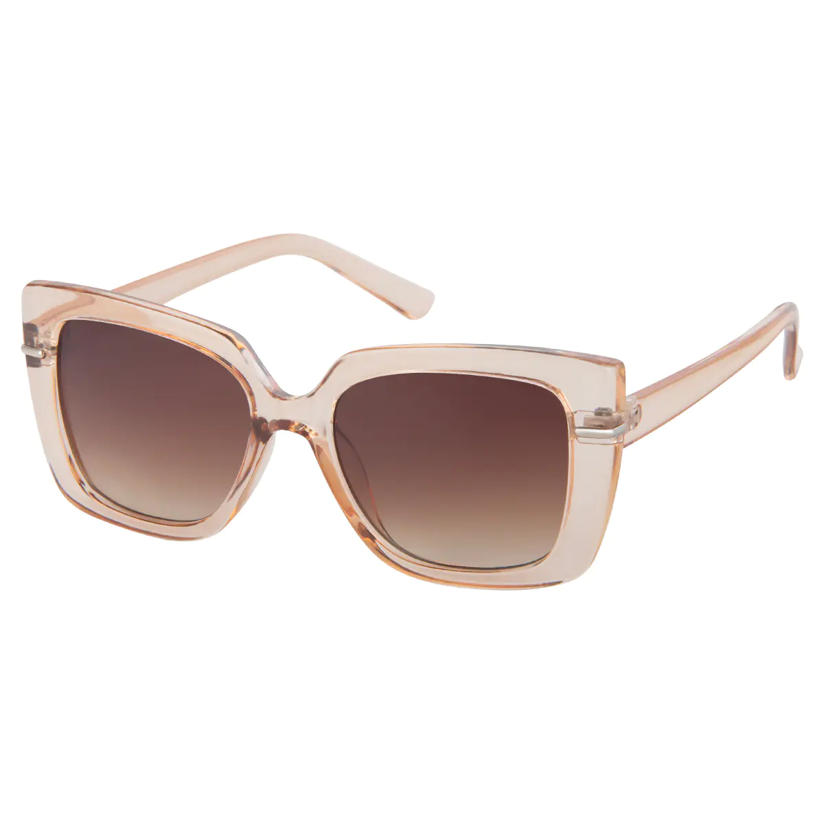 Square Transparent Amber Sunglasses