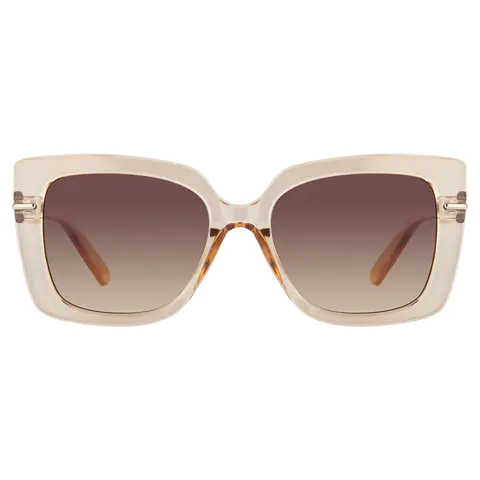 Square Transparent Amber Sunglasses