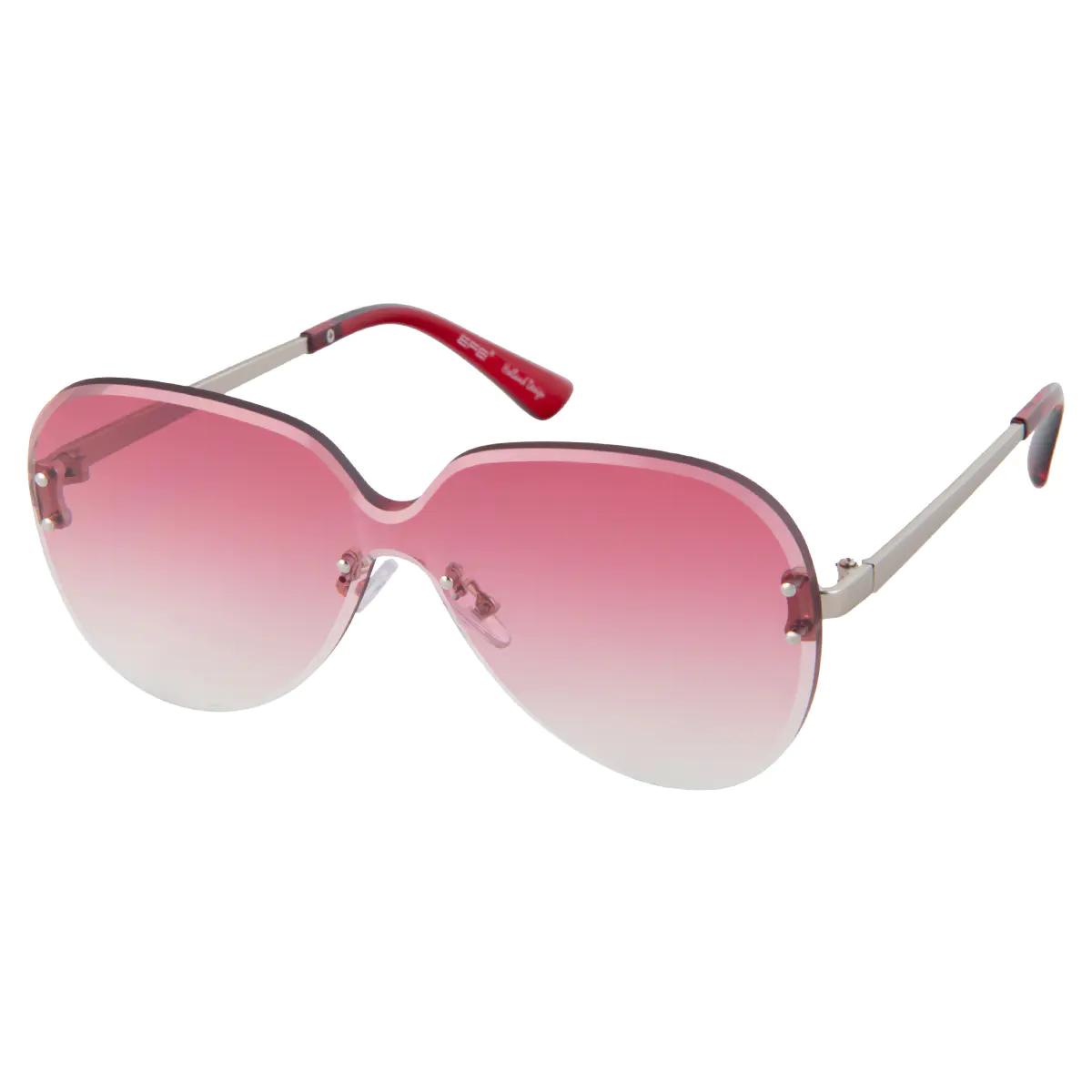 Oval Transparent Red Sunglasses