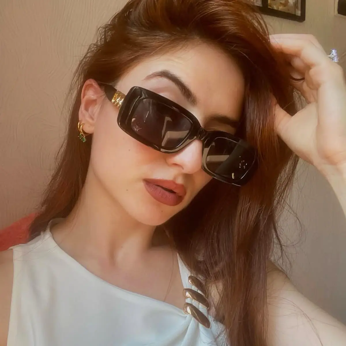 Rectangle Black Sunglasses