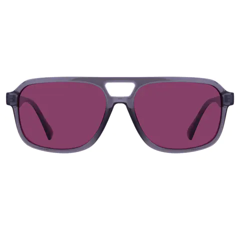 Square Transparent Gray Sunglasses