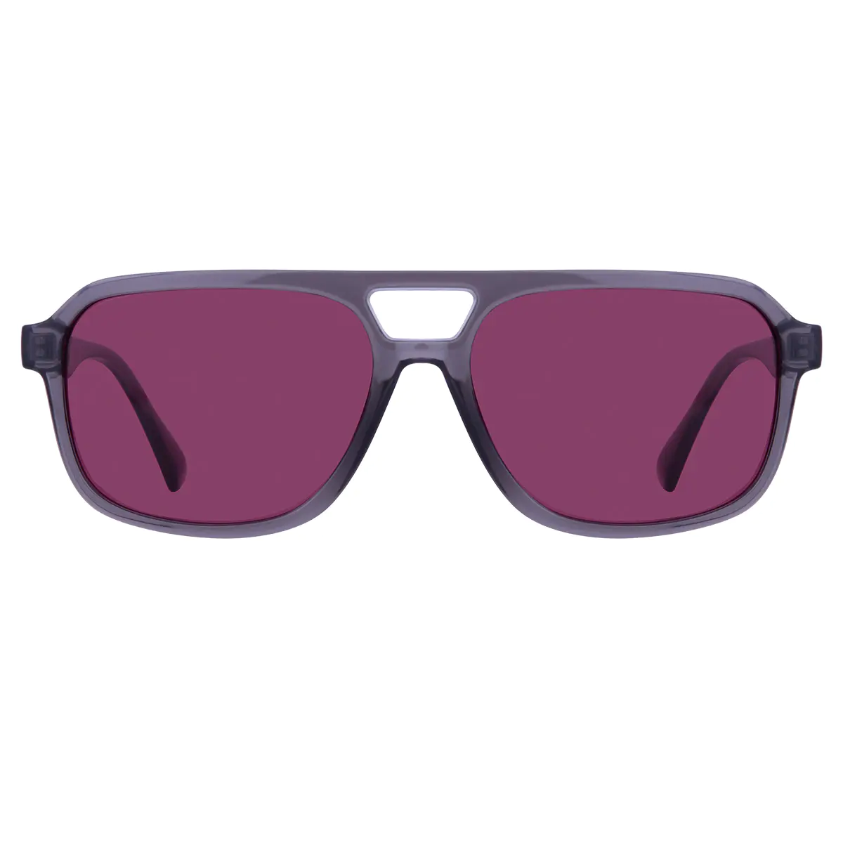 Square Transparent Gray Sunglasses