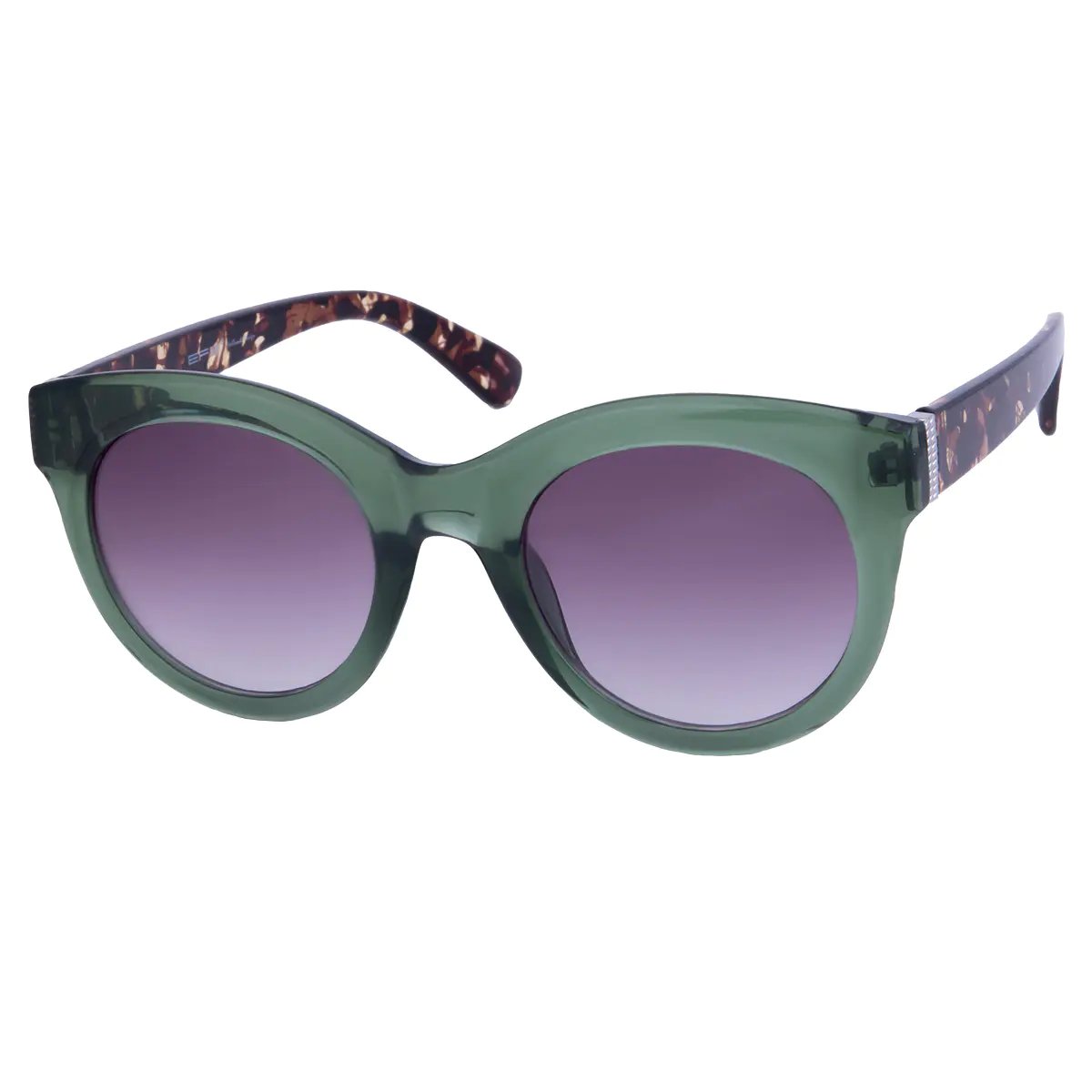 Round Transparent Green Sunglasses
