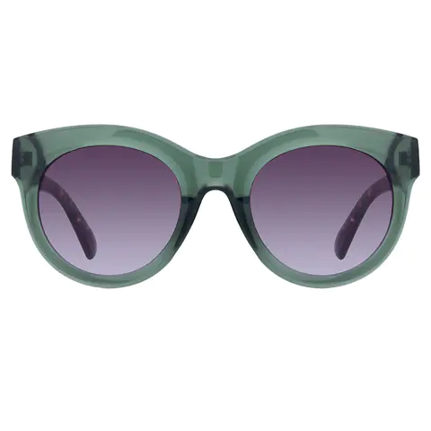 Round Transparent Green Sunglasses