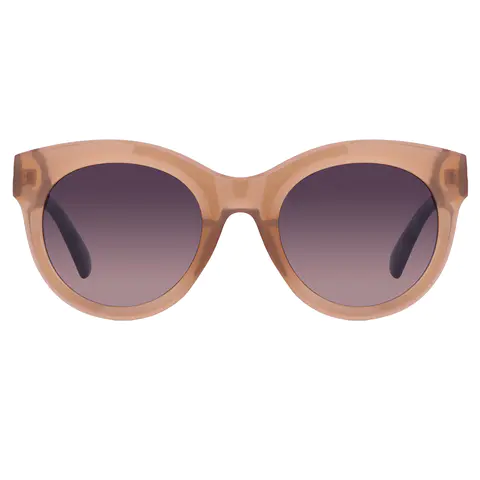 Round Transparent Amber Sunglasses