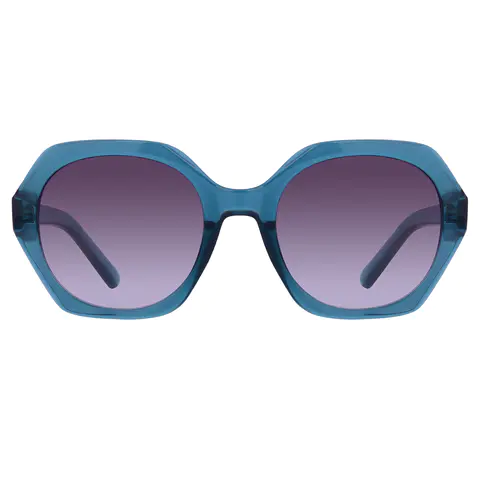 Geometric Transparent Blue Sunglasses