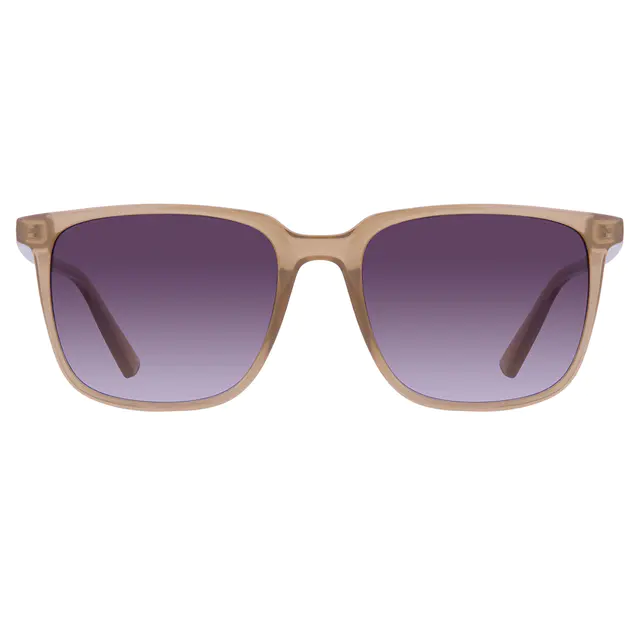 Square Transparent Amber Sunglasses