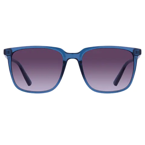 Square Transparent Blue Sunglasses
