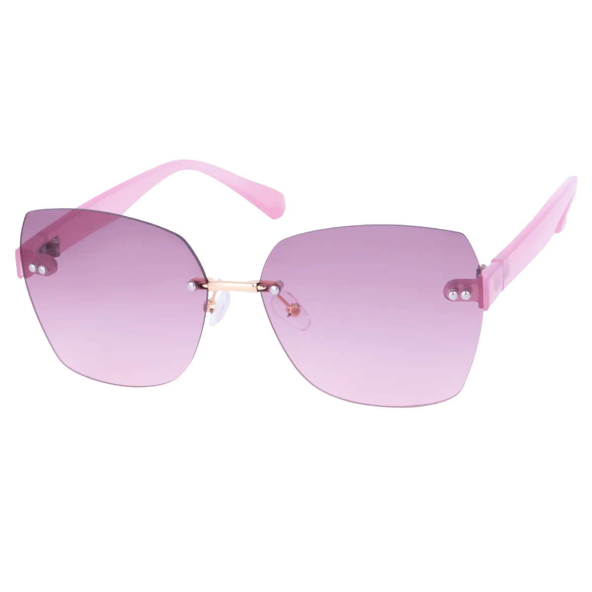 Geometric Transparent Pink Sunglasses