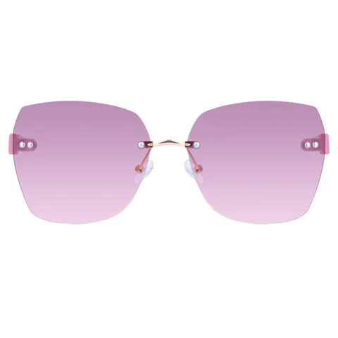 Geometric Transparent Pink Sunglasses