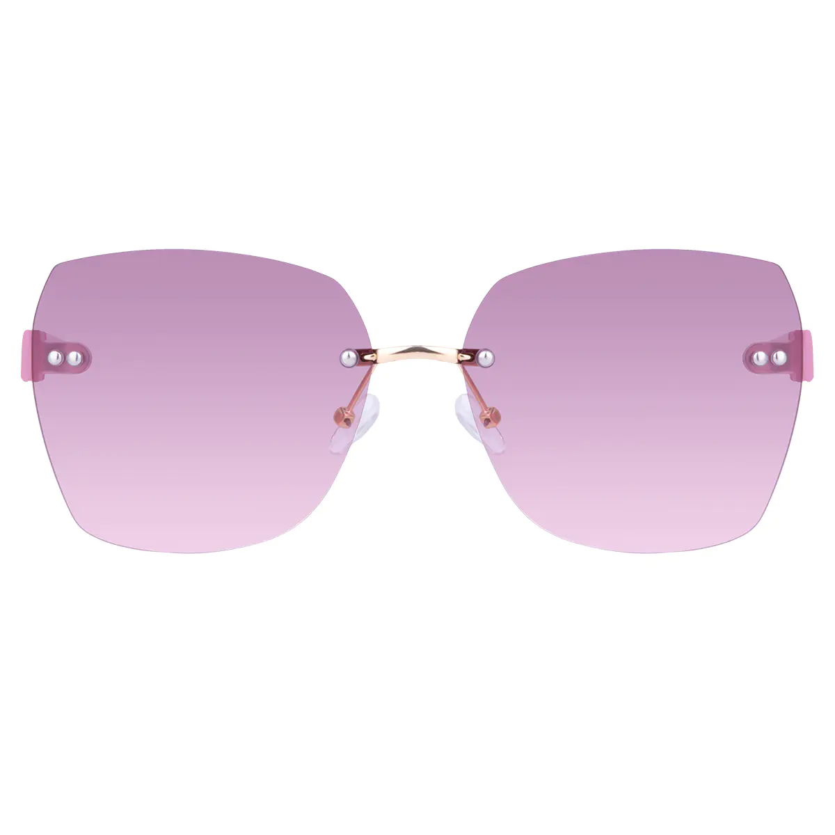 Geometric Transparent Pink Sunglasses