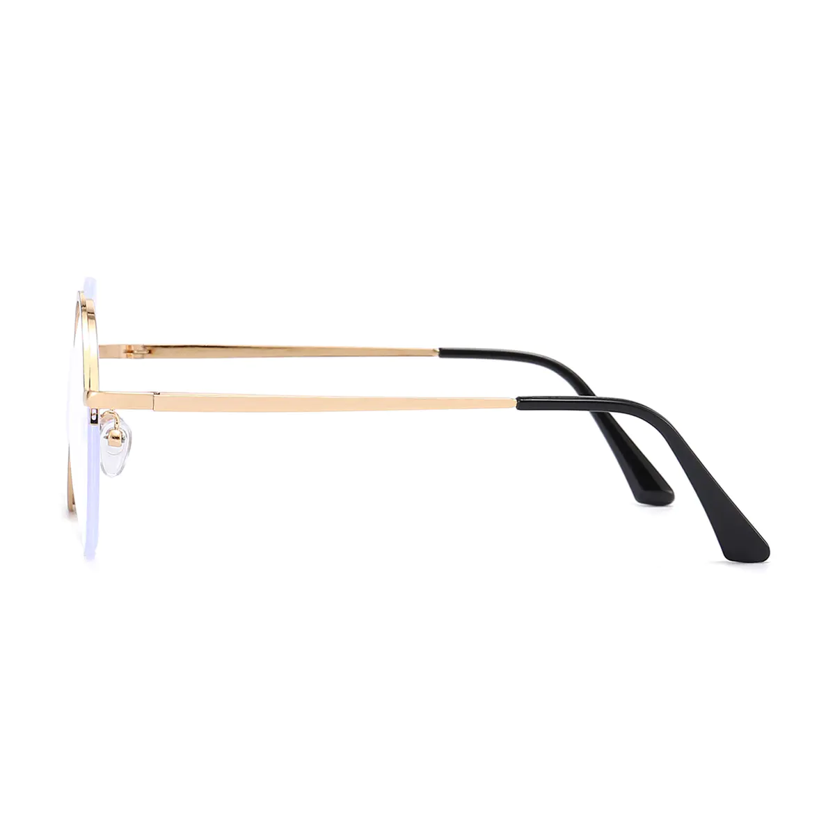 Round Black Gold Eyeglasses