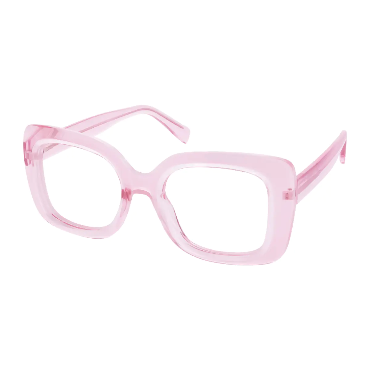 Square Transparent Pink Eyeglasses