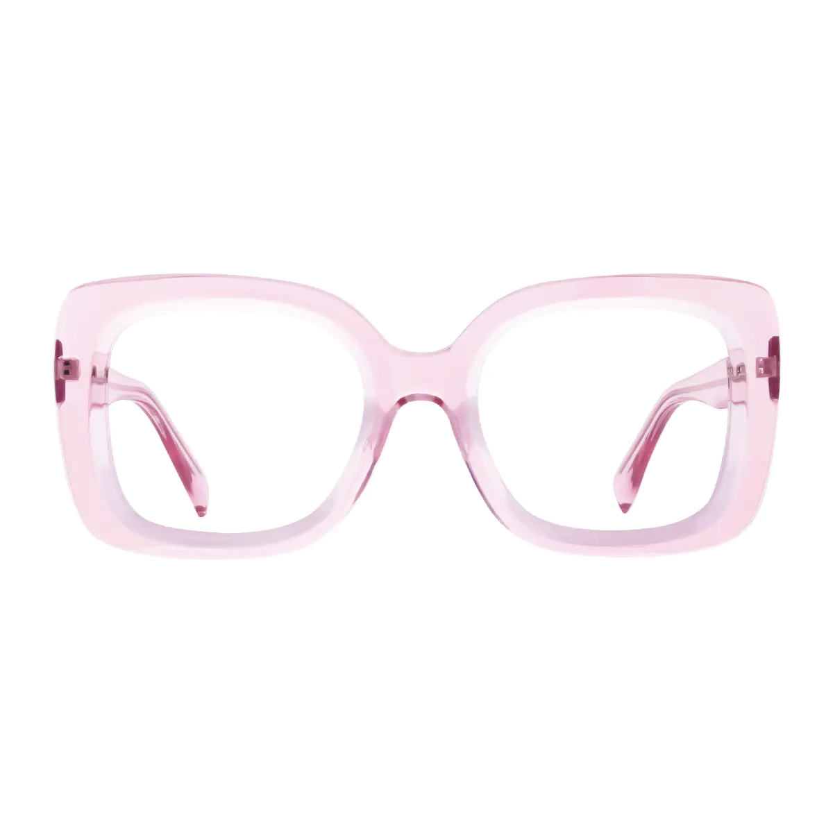 Square Transparent Pink Eyeglasses