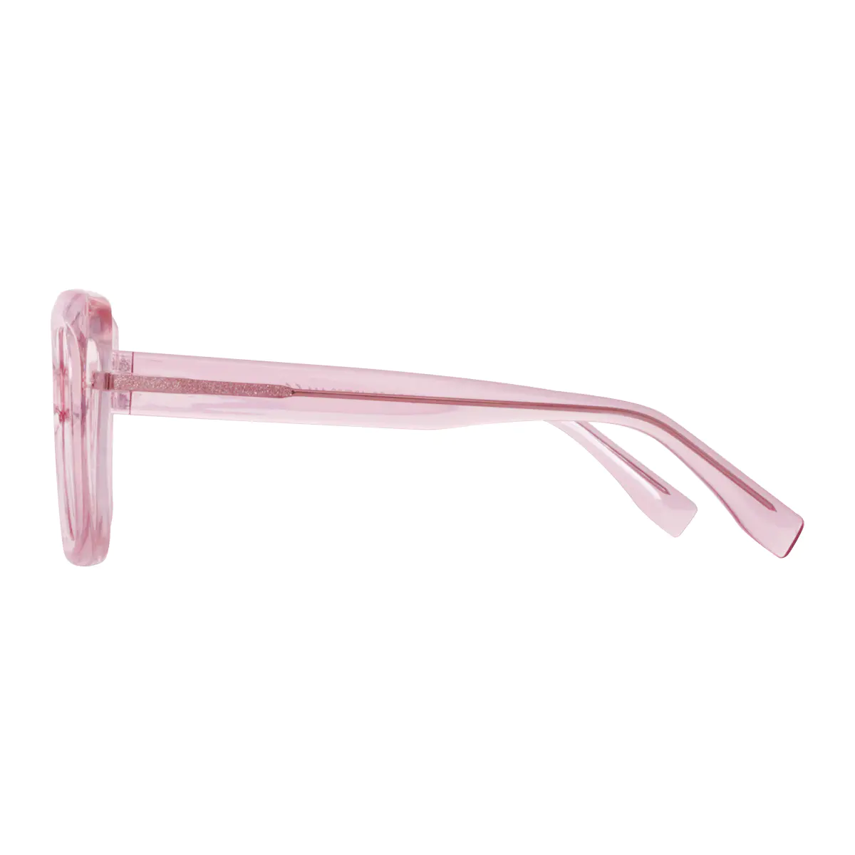 Square Transparent Pink Eyeglasses