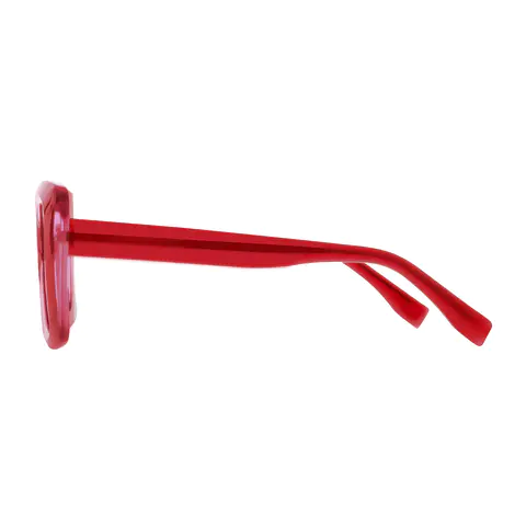 Square Transparent Red Eyeglasses