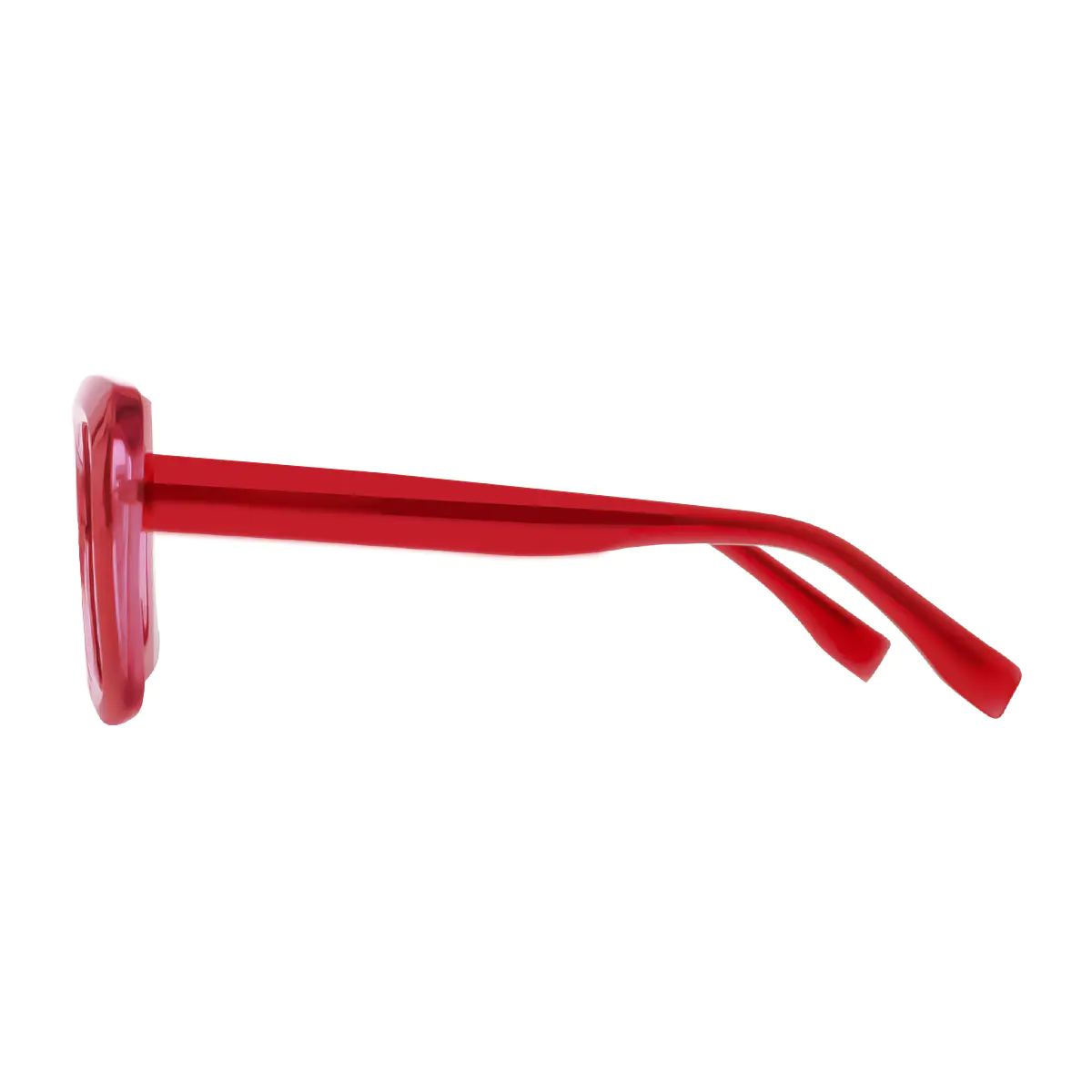 Square Transparent Red Eyeglasses