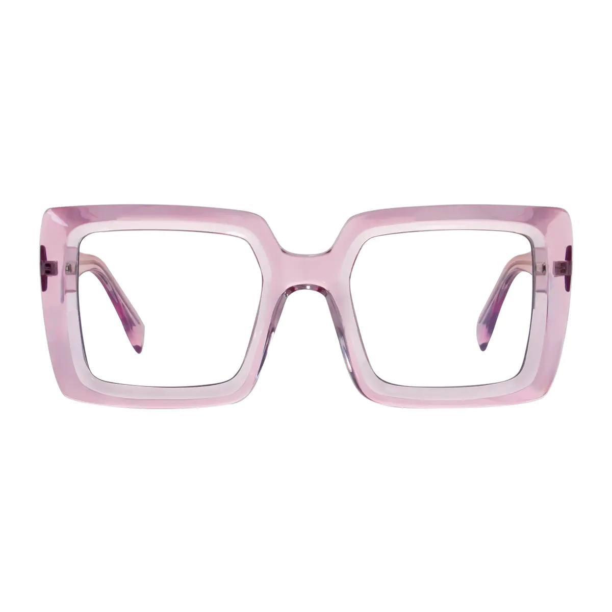 Square Transparent Pink Eyeglasses
