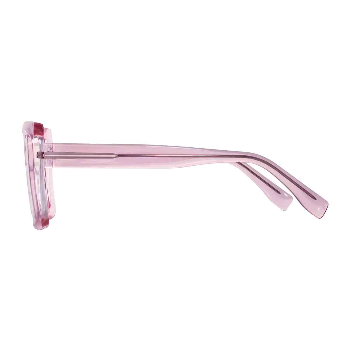 Square Transparent Pink Eyeglasses