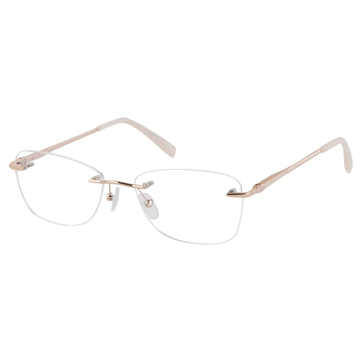 Rectangle Gold Eyeglasses