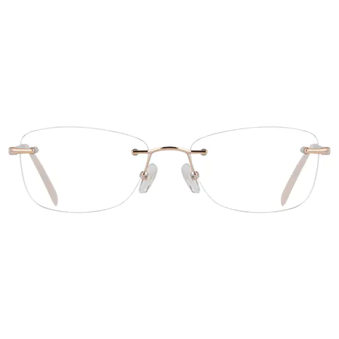Rectangle Gold Eyeglasses
