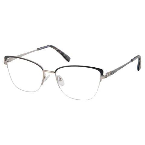 Browline Black Silver Reading Glasses