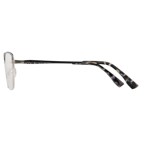 Browline Black Silver Reading Glasses