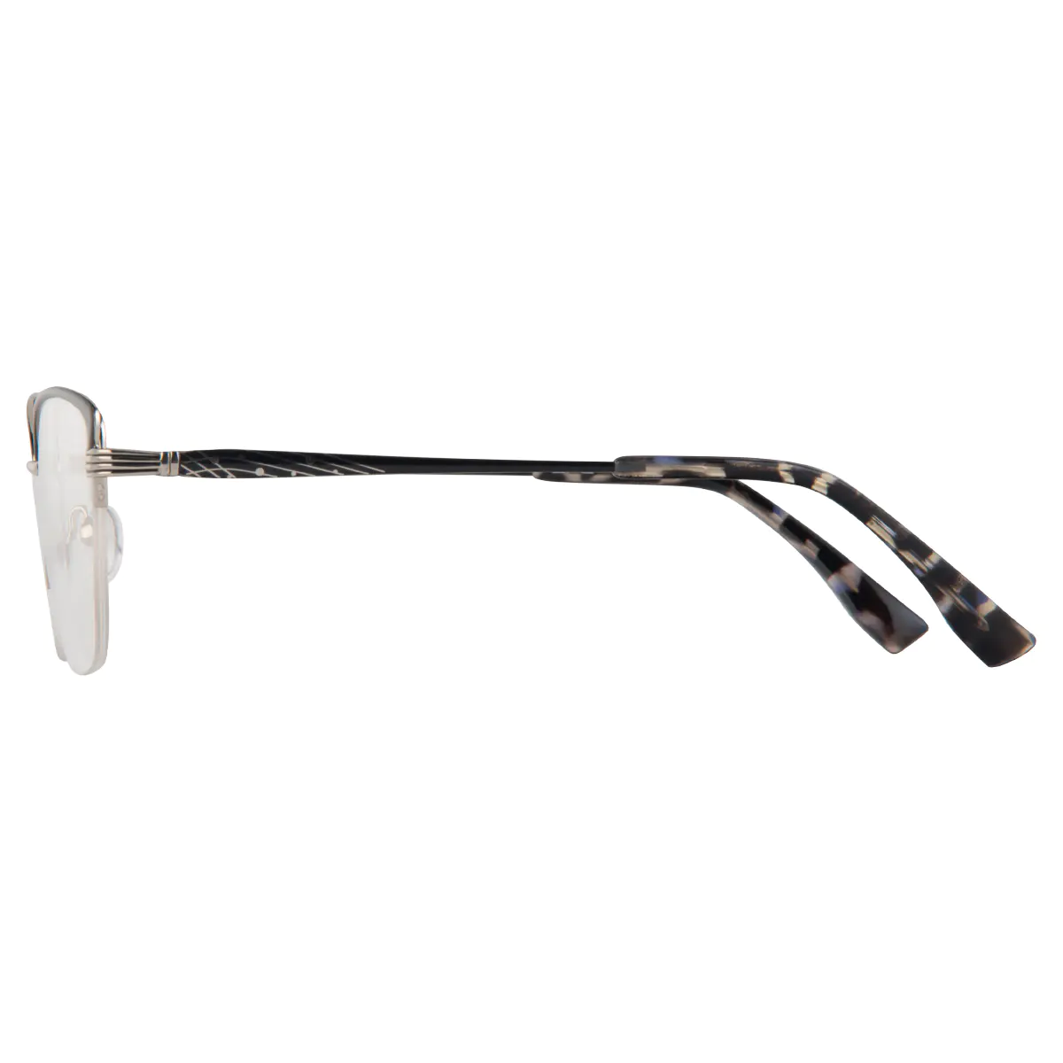 Browline Black Silver Reading Glasses