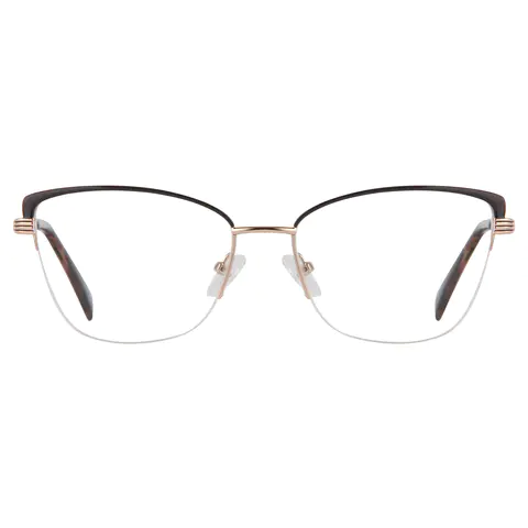 Browline Black Gold Eyeglasses
