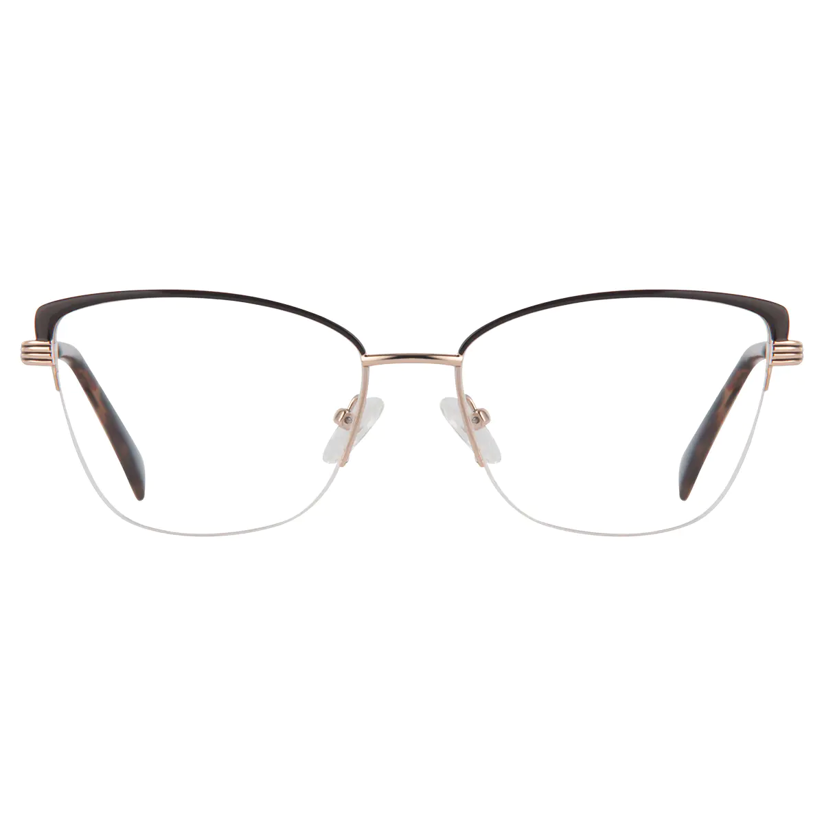 Browline Black Gold Eyeglasses