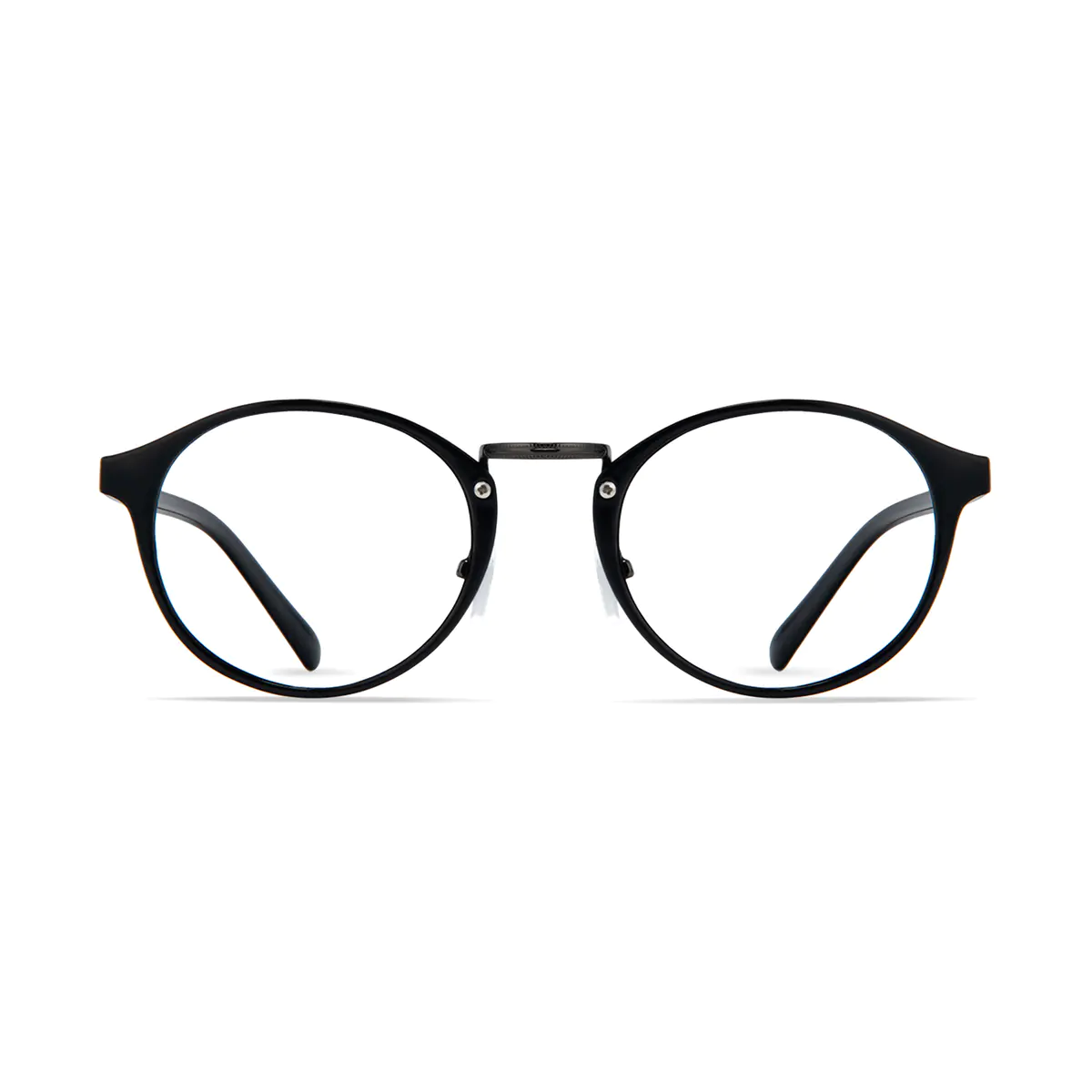 Round Matte Black Eyeglasses
