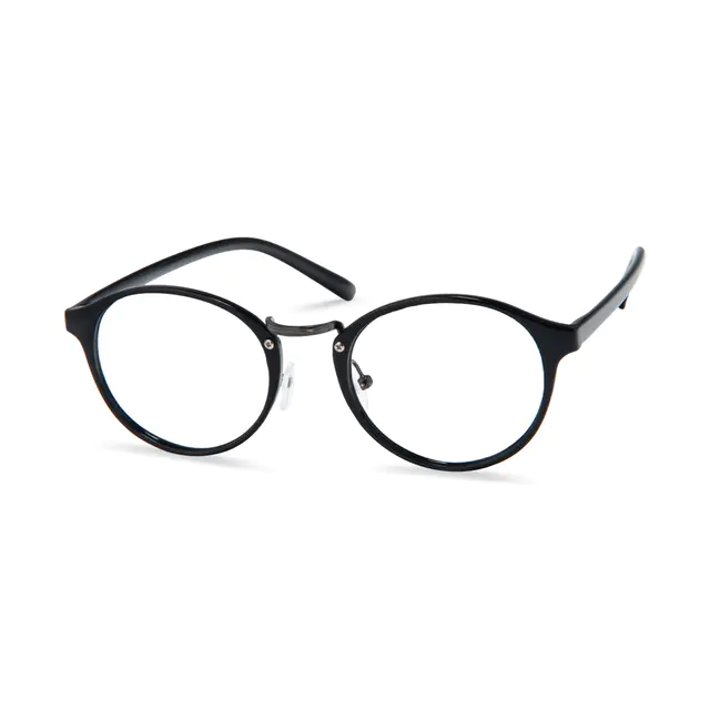 Round Matte Black Eyeglasses