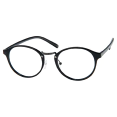 Round Matte Black Eyeglasses