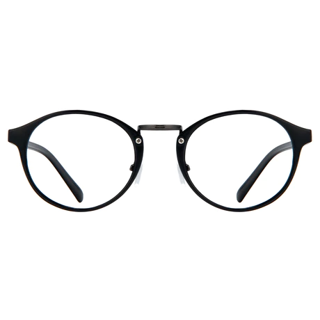 Round Matte Black Eyeglasses