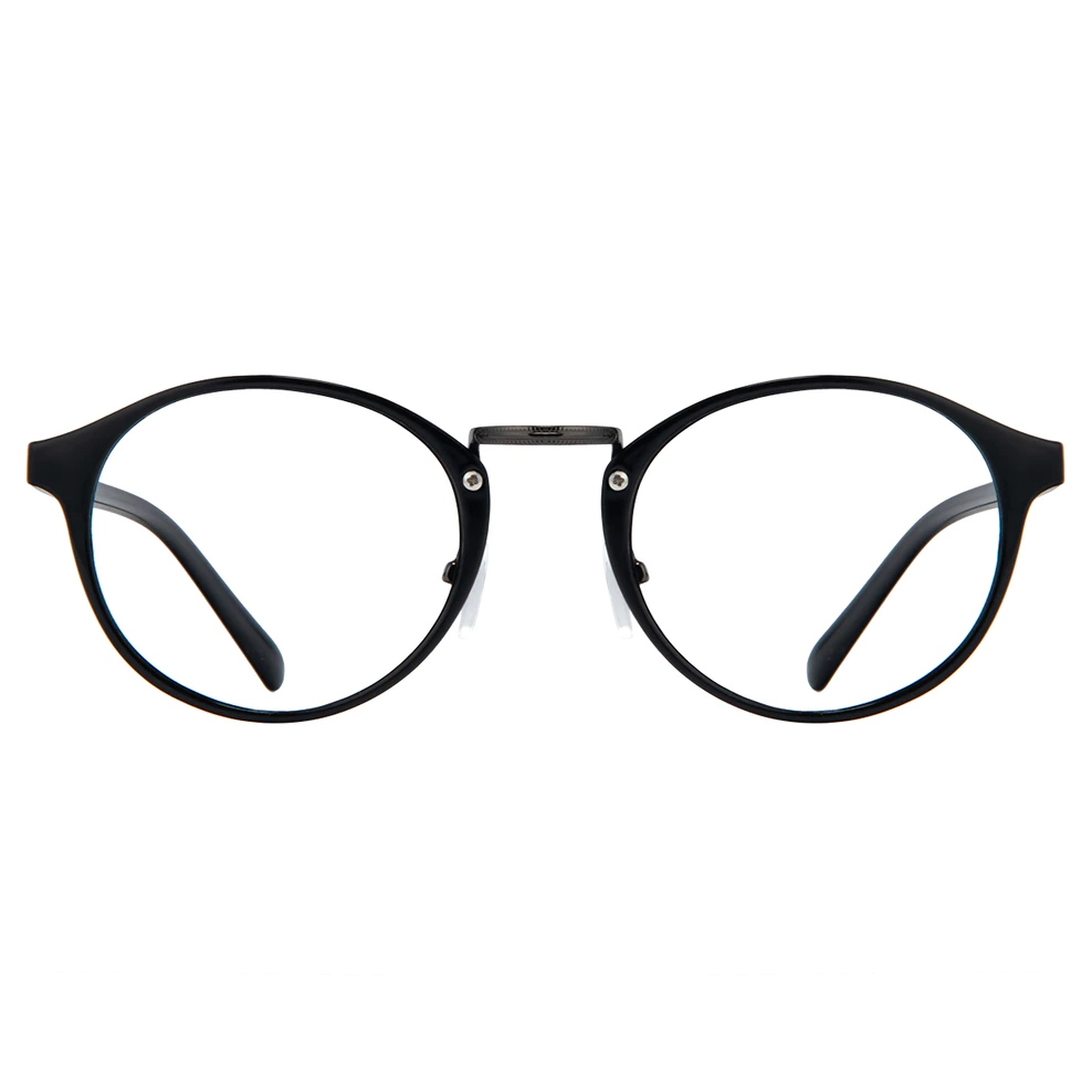 Round Matte Black Eyeglasses