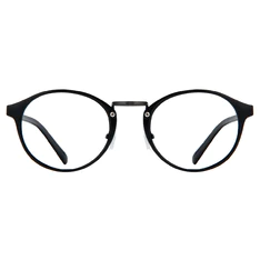 Round Matte Black Eyeglasses
