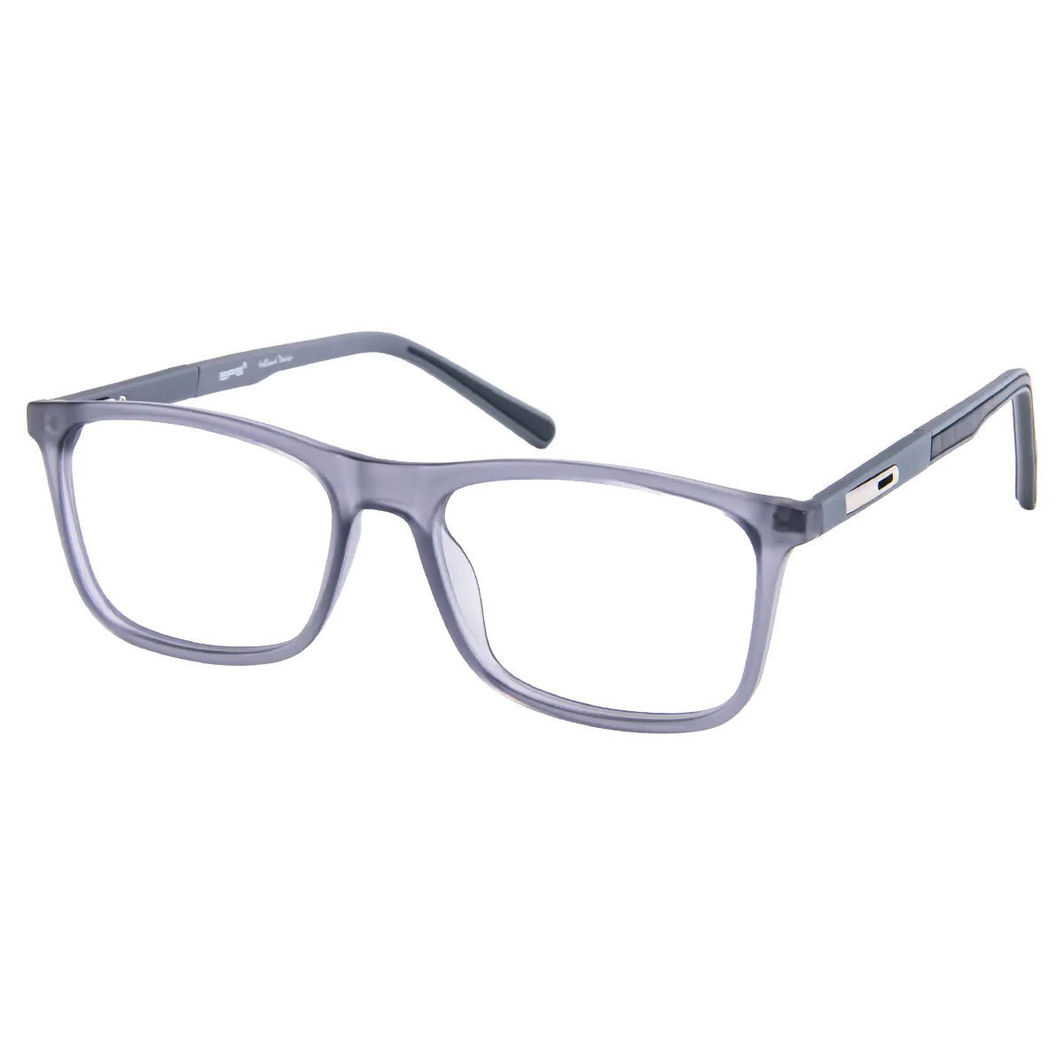 Rectangle Transparent Gray Eyeglasses